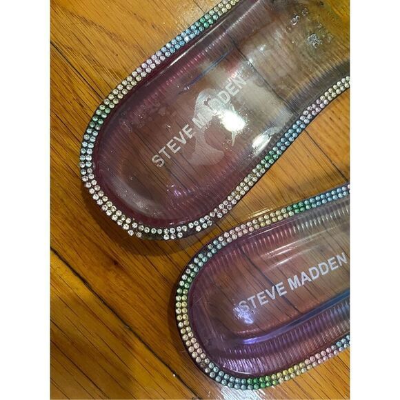 EUC Steve Madden Rhinestone Jellies 8 - Picture 4 of 6